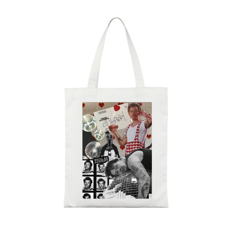 retro pop editable Pixvoices tote bag design template