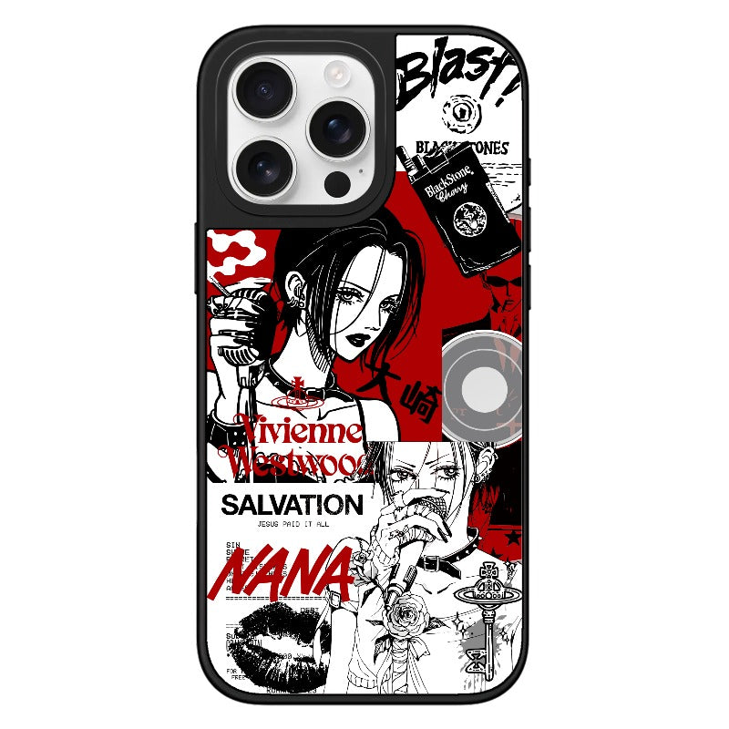 NANA Punk Style Phone Case Red & Black Vivienne Inspired editable Pixvoices design template
