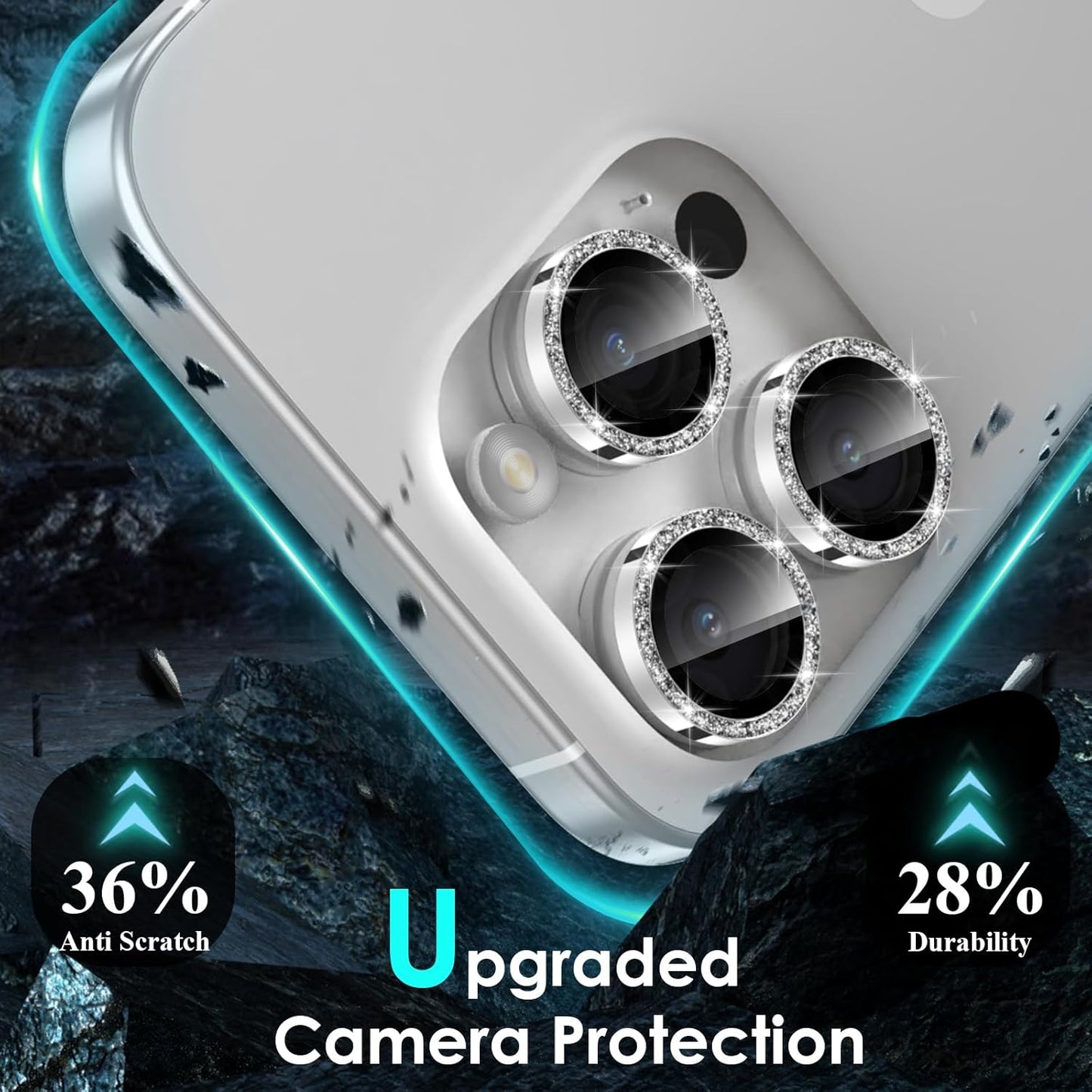 Silver Glitter Camera Lens Protector
