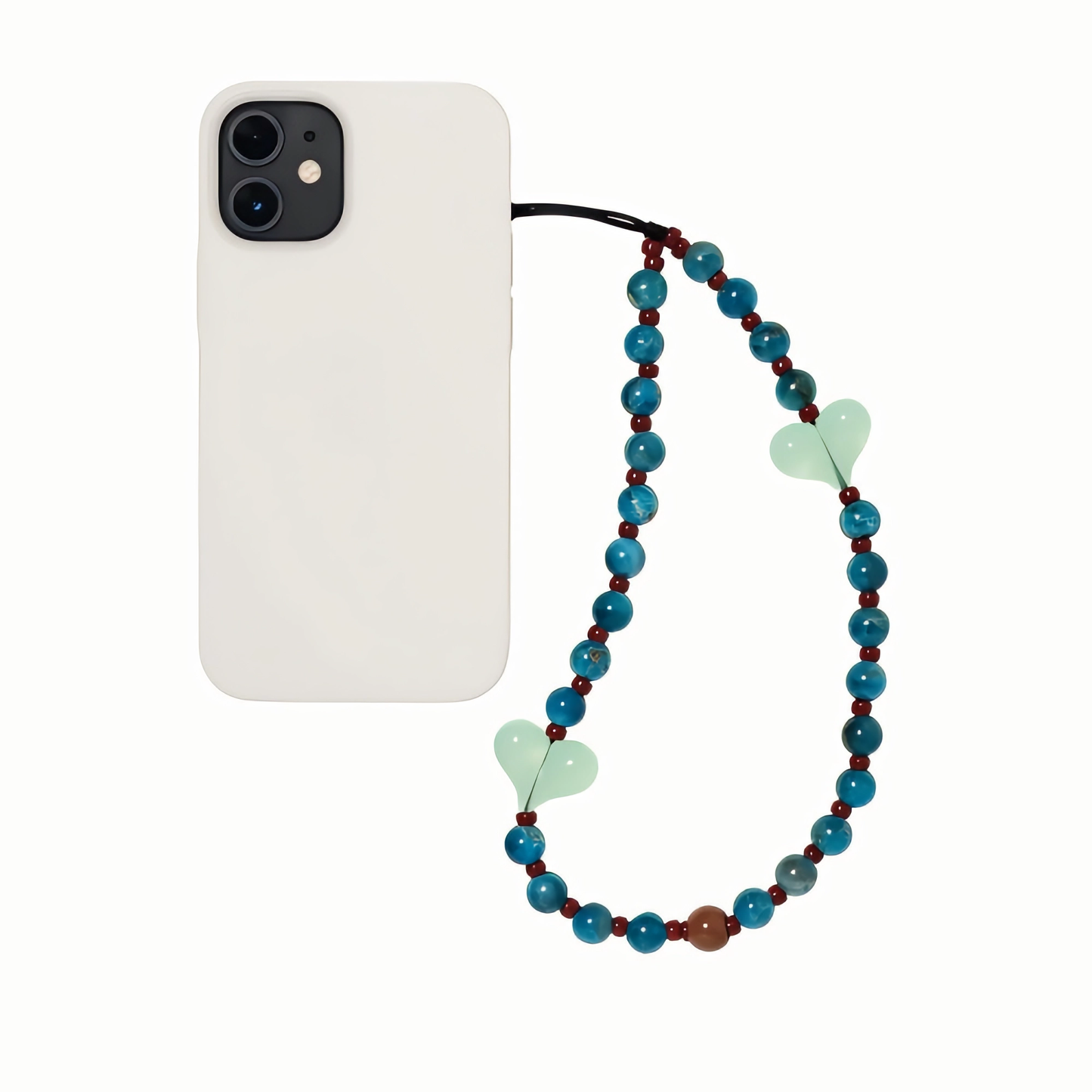 Forest Mint – Green Heart Beaded Strap🌿