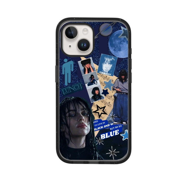 deep blue mood collage editable Pixvoices phone case design template