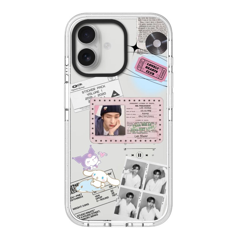 Custom Lee Know Aesthetic Case – Soft K-pop Collage with Kuromi & Cinnamoroll