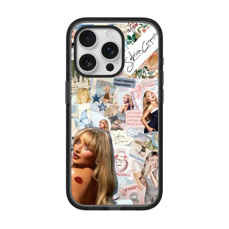 Sabrina pop star collage editable Pixvoices phone case design template