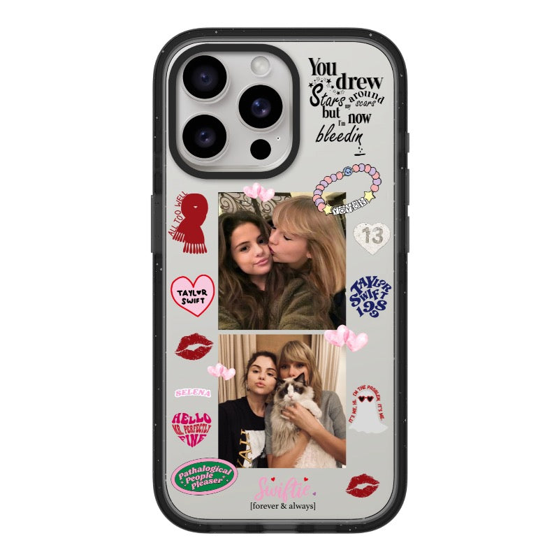 Taylor and Selena bestie editable Pixvoices phone case design template