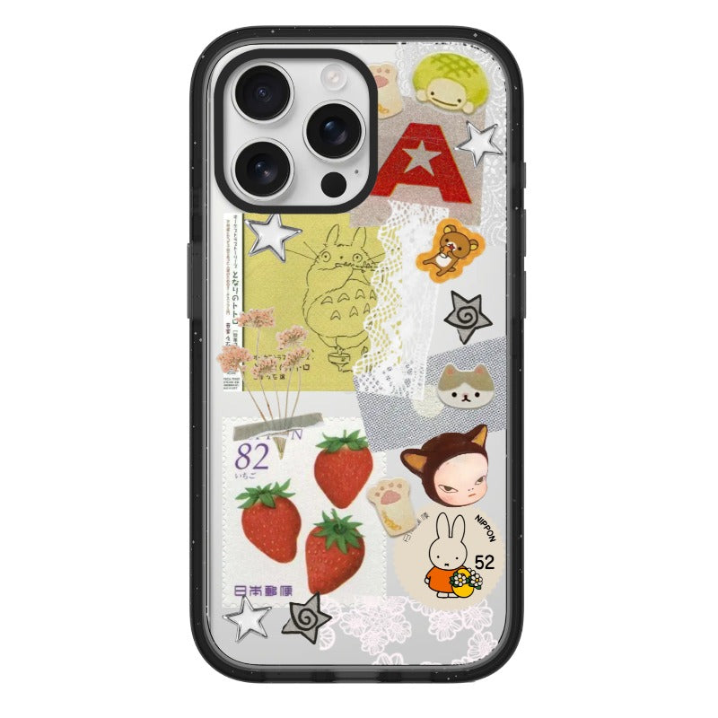Cute Collage Case Totoro × Miffy × Strawberry Stamp editable Pixvoices design template