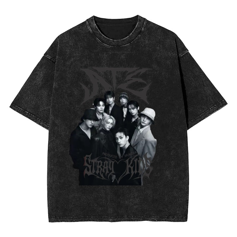 Stray Kids 3RACHA vintage graphic editable Pixvoices T-shirt design template