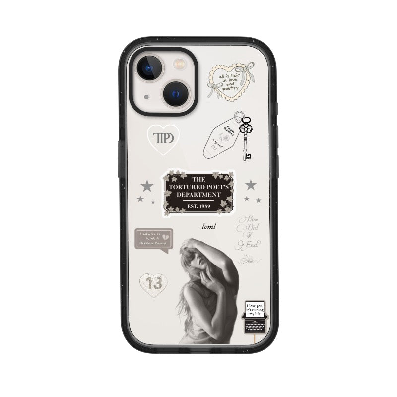tortured poets aesthetic editable Pixvoices phone case design template