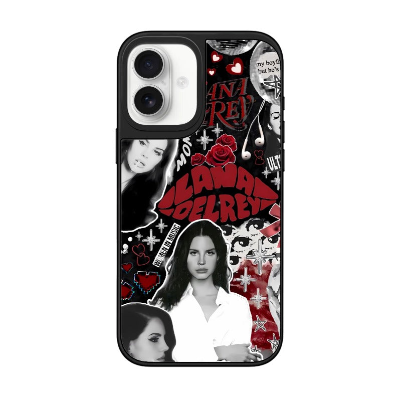 red noir pop collage editable Pixvoices phone case design template