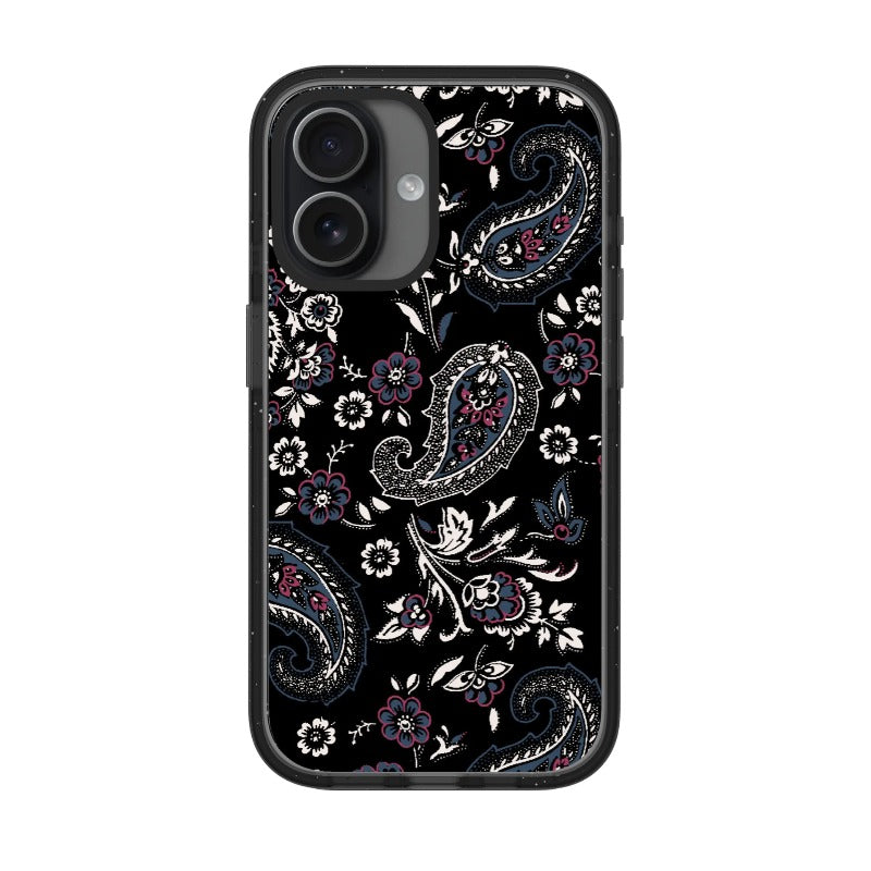 Black White Paisley Phone Case Elegant Pattern Design editable Pixvoices design template