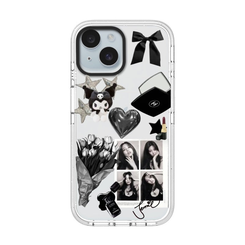 Kuromi Jennie aesthetic editable Pixvoices phone case design template
