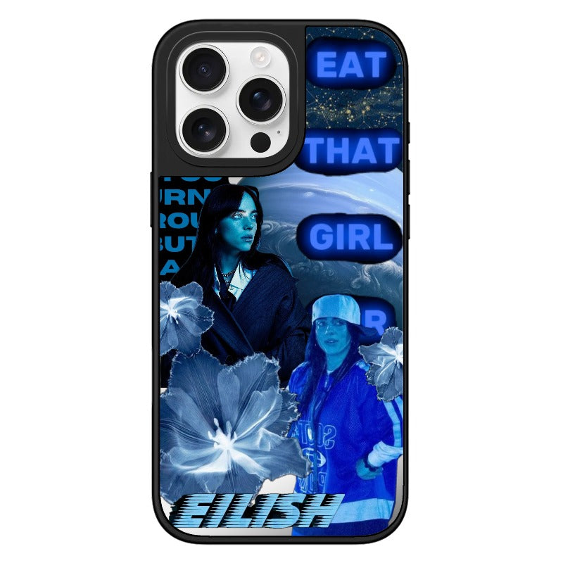 Billie electric blue editable Pixvoices phone case design template