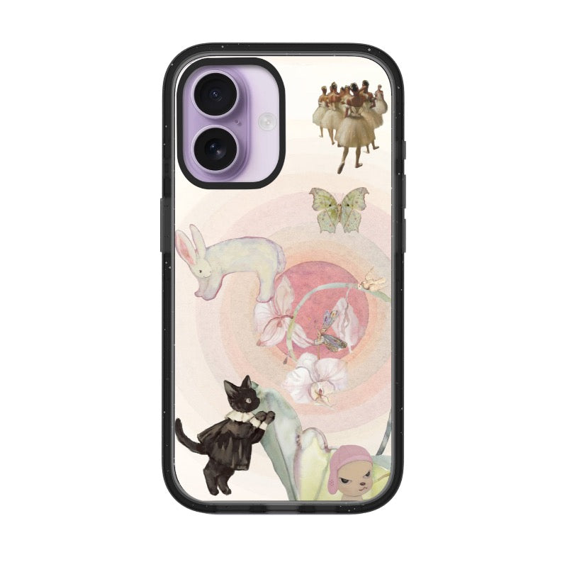 Dreamy Watercolour Phone Case Ballet Cat Butterfly Floral Fantasy editable Pixvoices design template