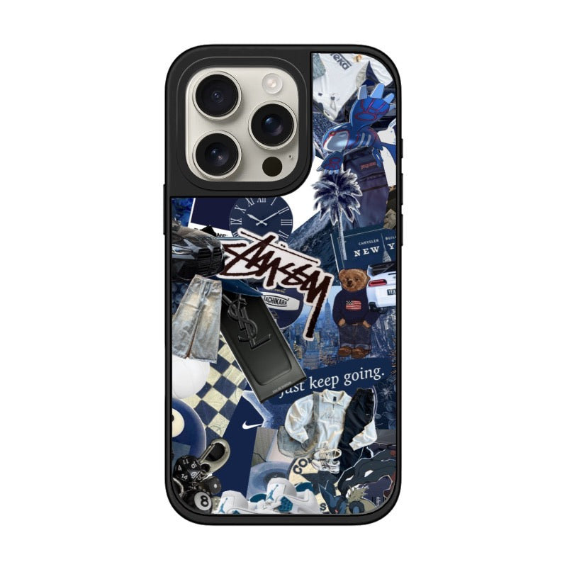 Streetwear Mood Board Phone Case Stussy Nike YSL Collage editable Pixvoices design template