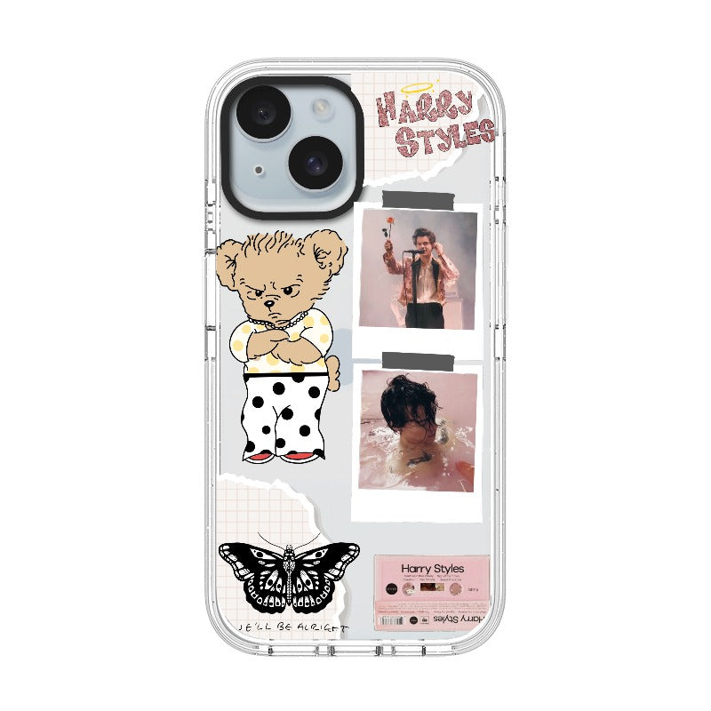 pink bear butterfly editable Pixvoices phone case design template