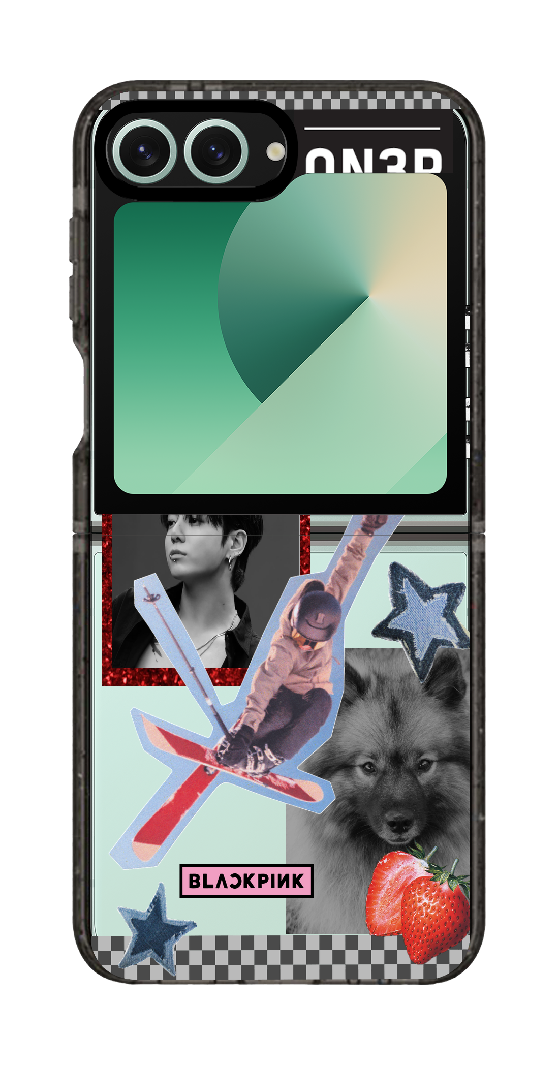 PixVoices rendered material preview - 6509 - Clear Black Galaxy Flip Case