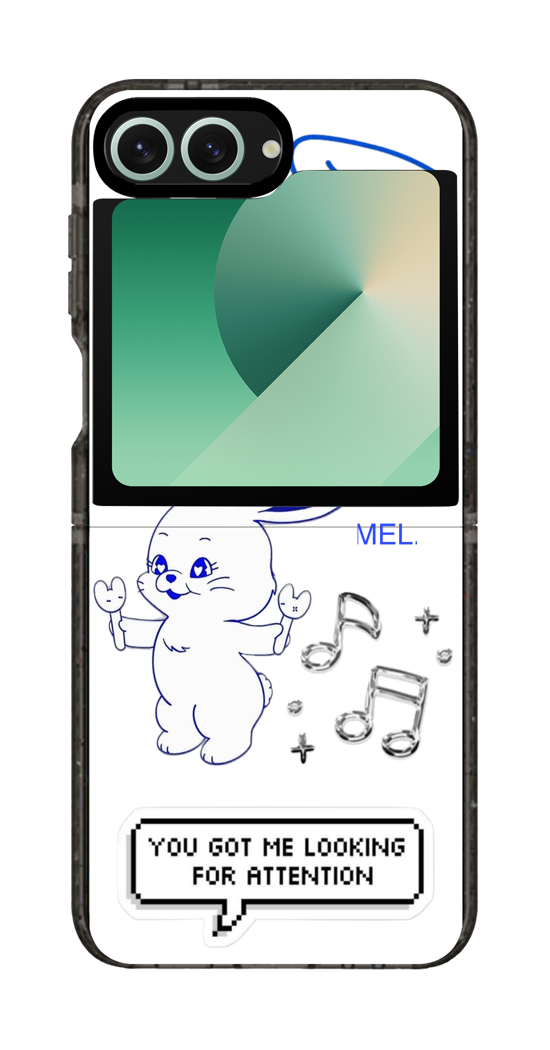 PixVoices rendered material preview - 1848 - Clear Black Galaxy Flip Case
