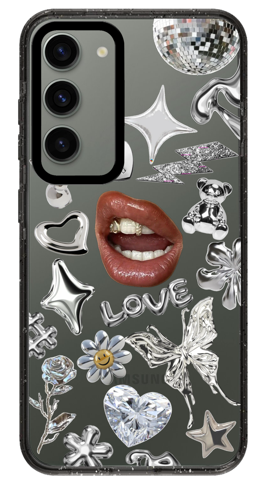 PixVoices rendered material preview - 1482 - Clear Black Samsung Case