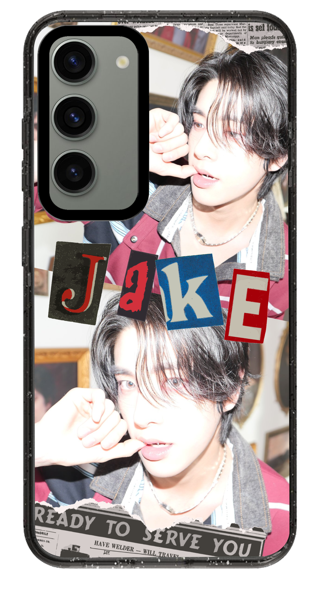 PixVoices rendered material preview - 1739 - Clear Black Samsung Case