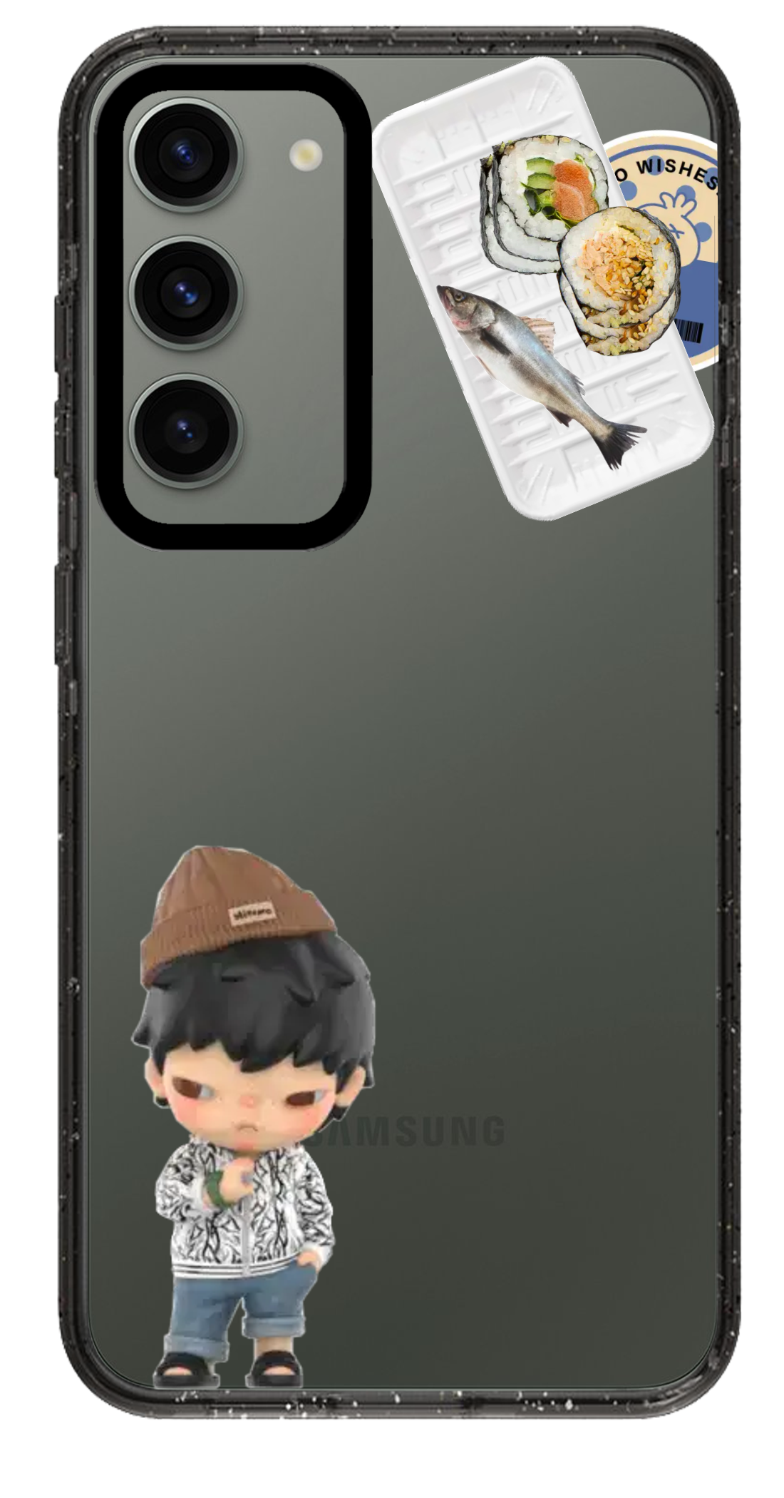 PixVoices rendered material preview - 2336 - Clear Black Samsung Case