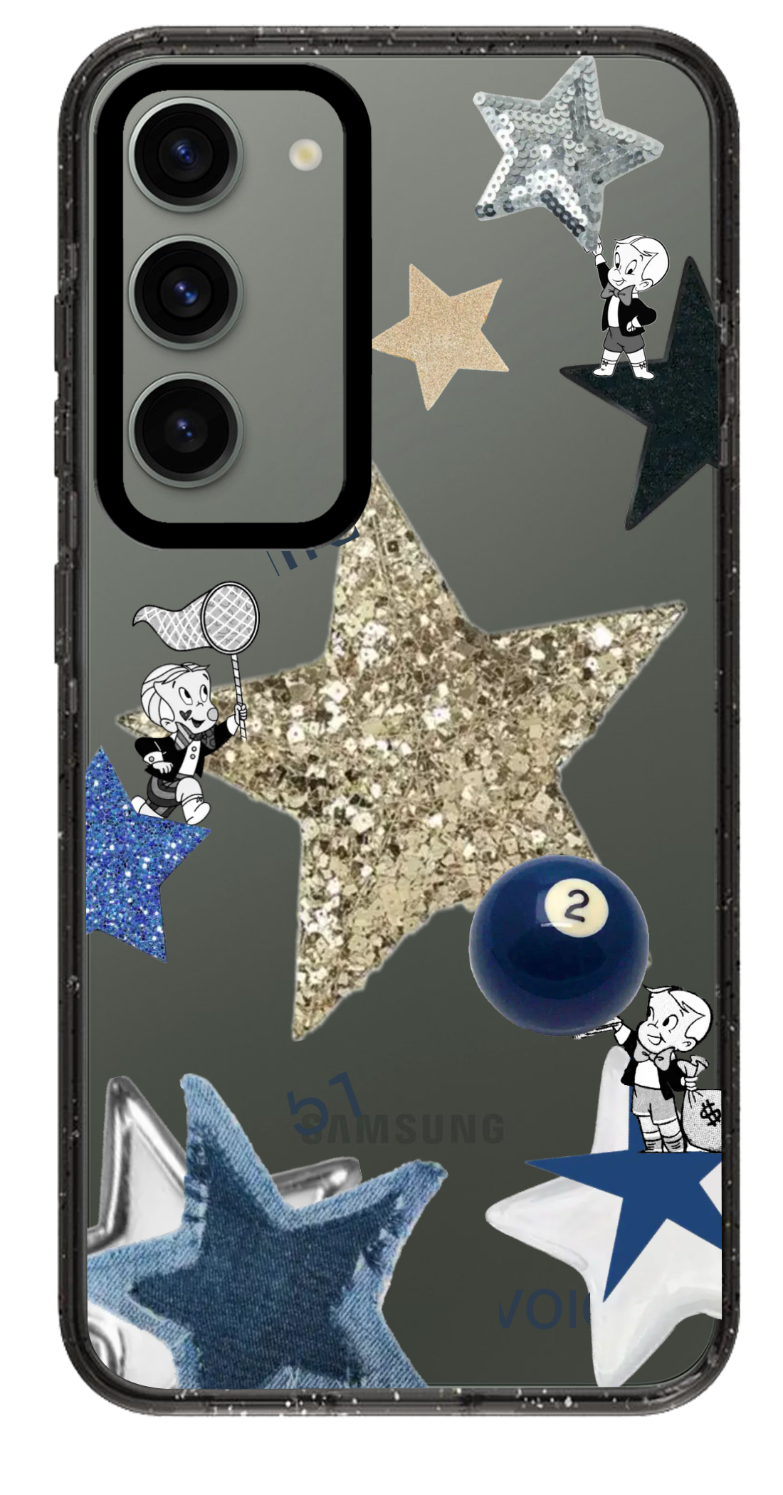 PixVoices rendered material preview - 2341 - Clear Black Samsung Case