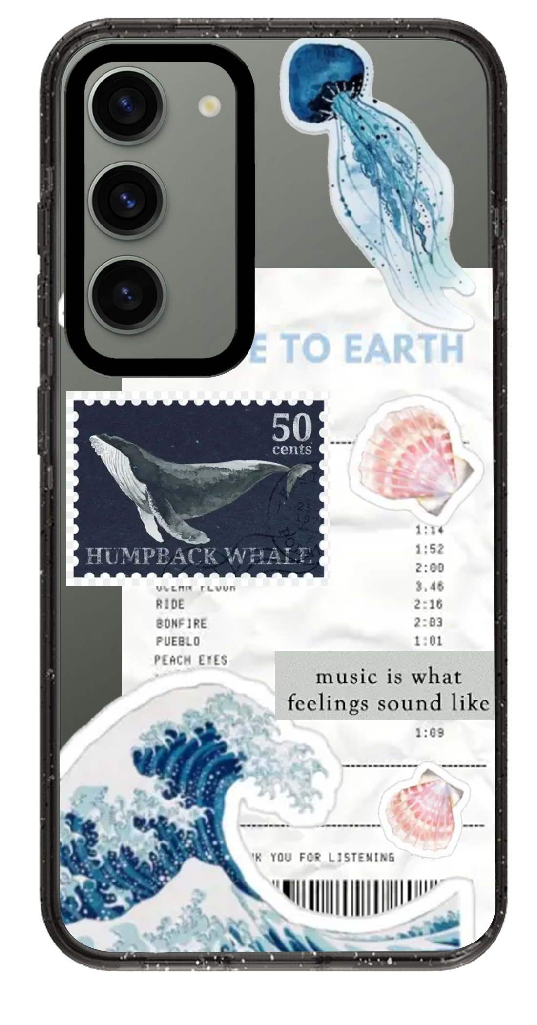 PixVoices rendered material preview - 2416 - Clear Black Samsung Case