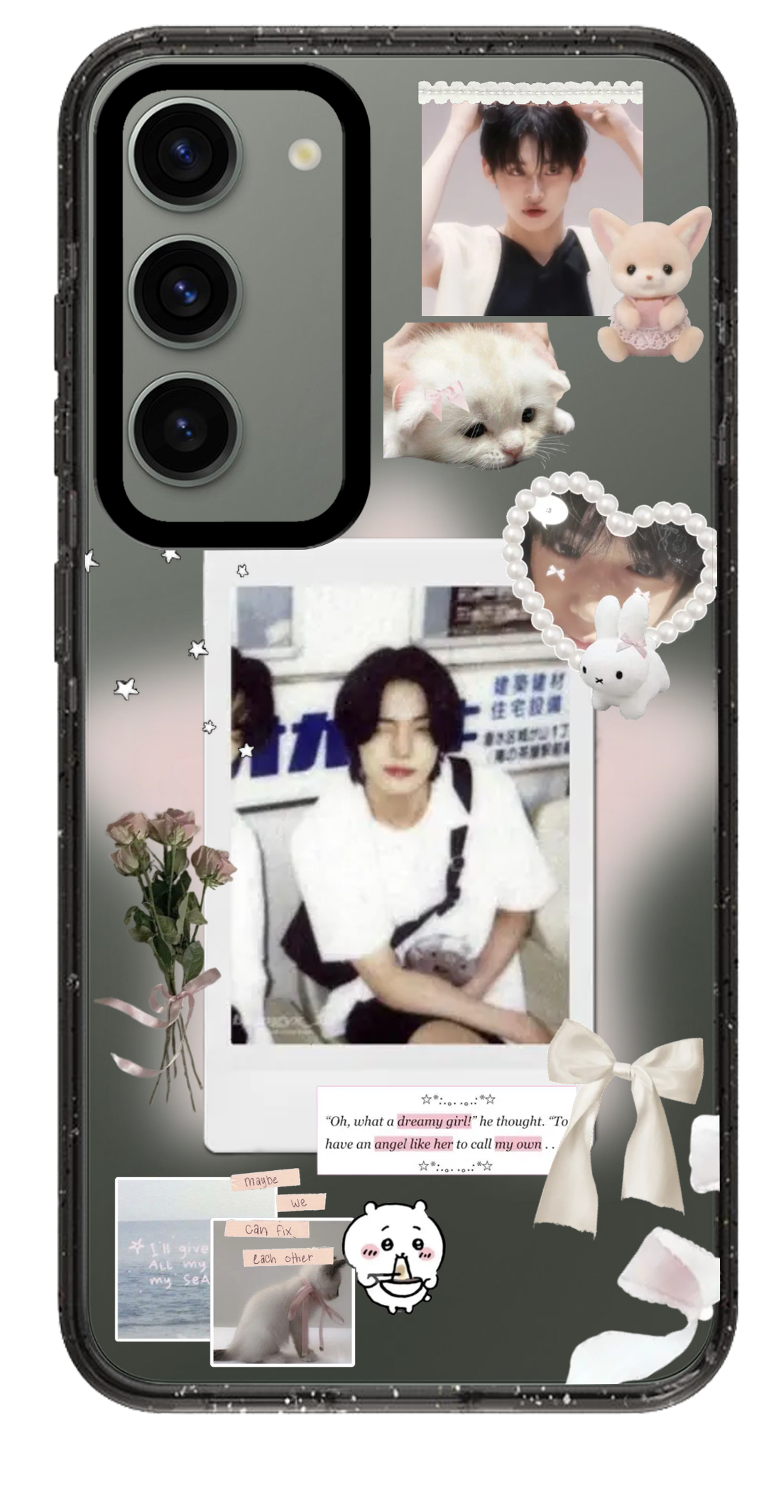 PixVoices rendered material preview - 2432 - Clear Black Samsung Case