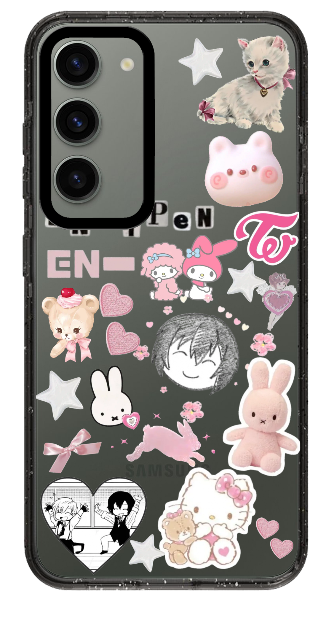 PixVoices rendered material preview - 2437 - Clear Black Samsung Case