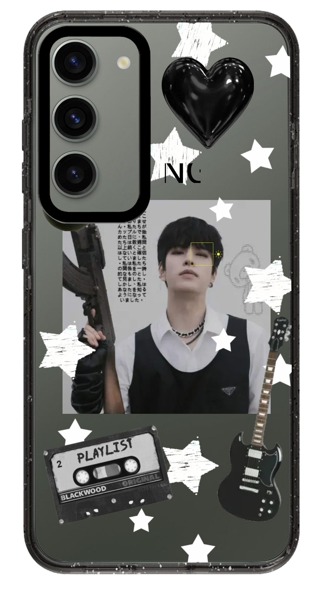 PixVoices rendered material preview - 2444 - Clear Black Samsung Case