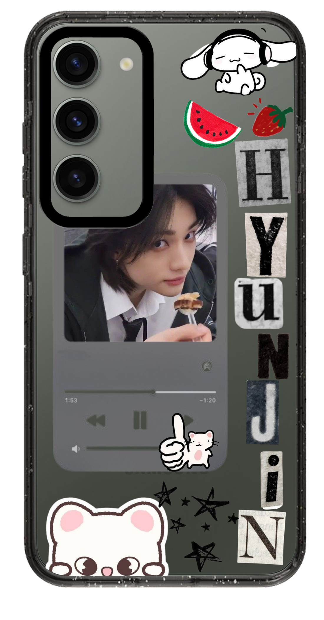 PixVoices rendered material preview - 5704 - Clear Black Samsung Case