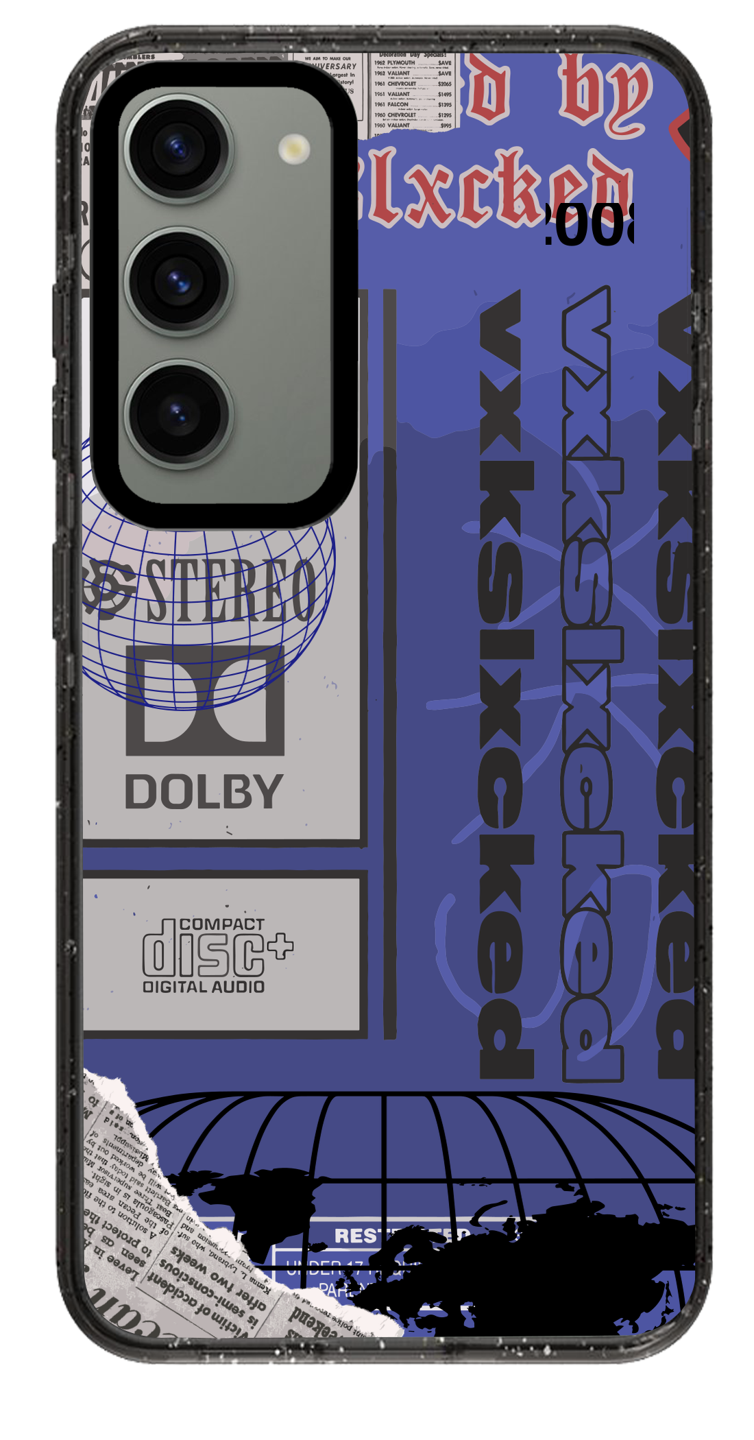 PixVoices rendered material preview - 5643 - Clear Black Samsung Case