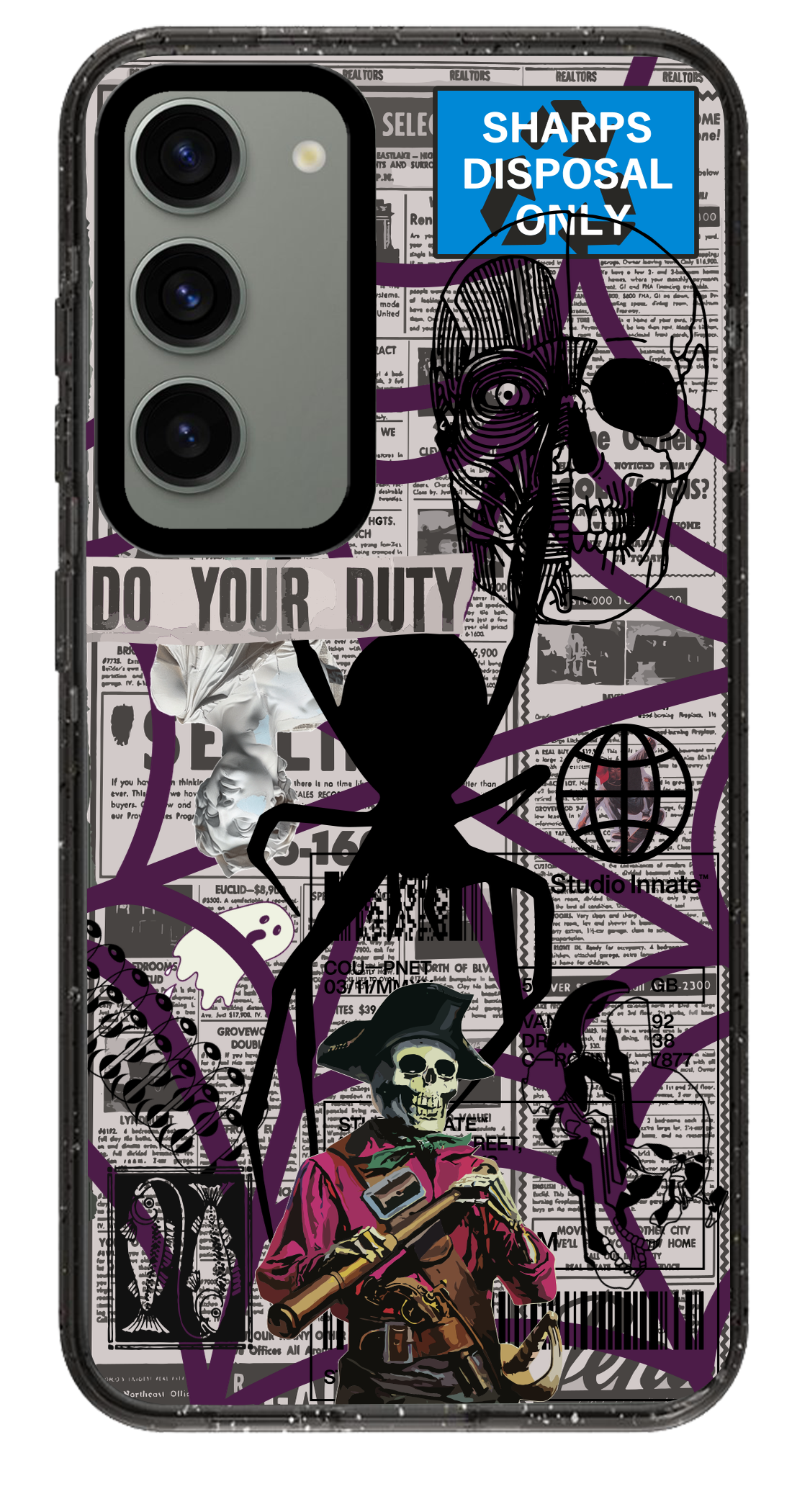 PixVoices rendered material preview - 4331 - Clear Black Samsung Case