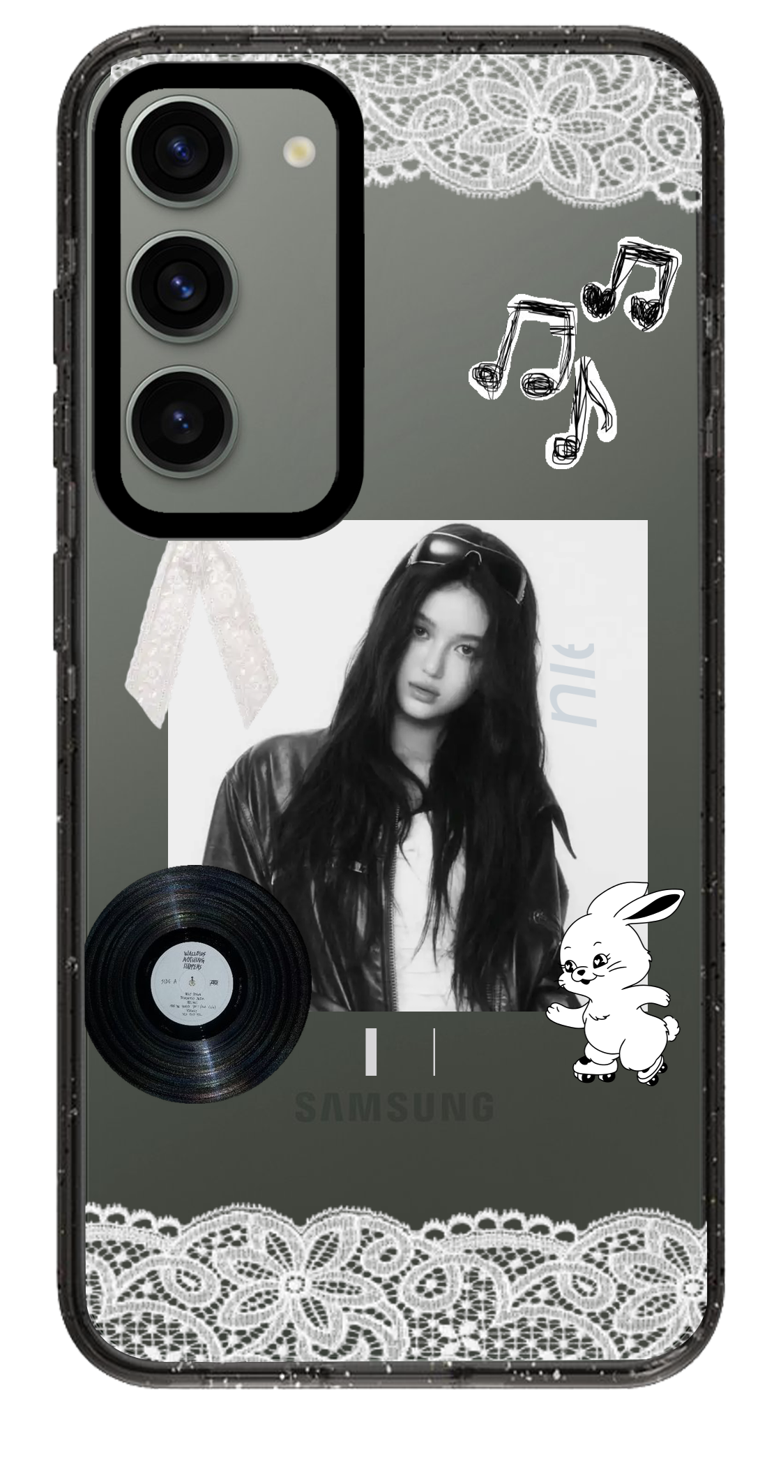 PixVoices rendered material preview - 2124 - Clear Black Samsung Case