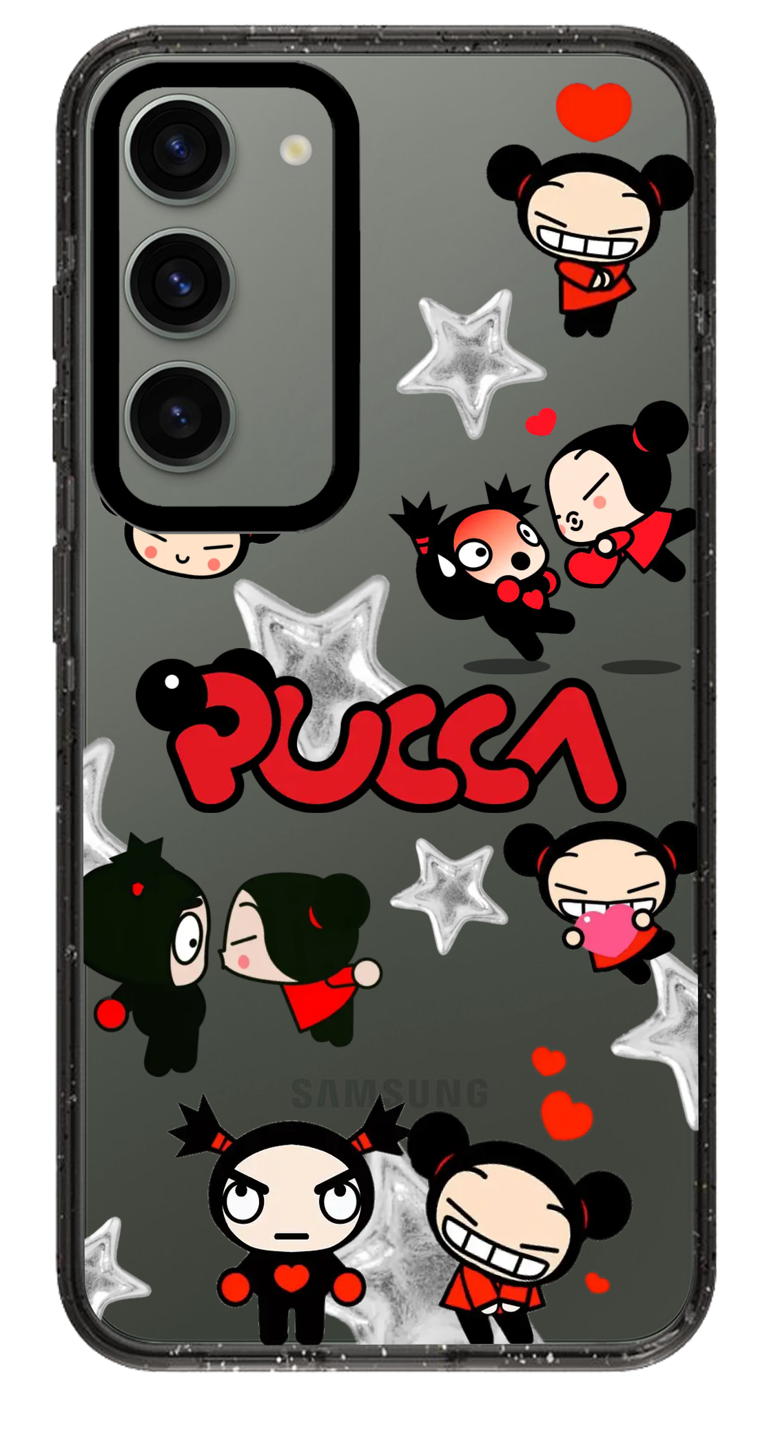 PixVoices rendered material preview - 1632 - Clear Black Samsung Case