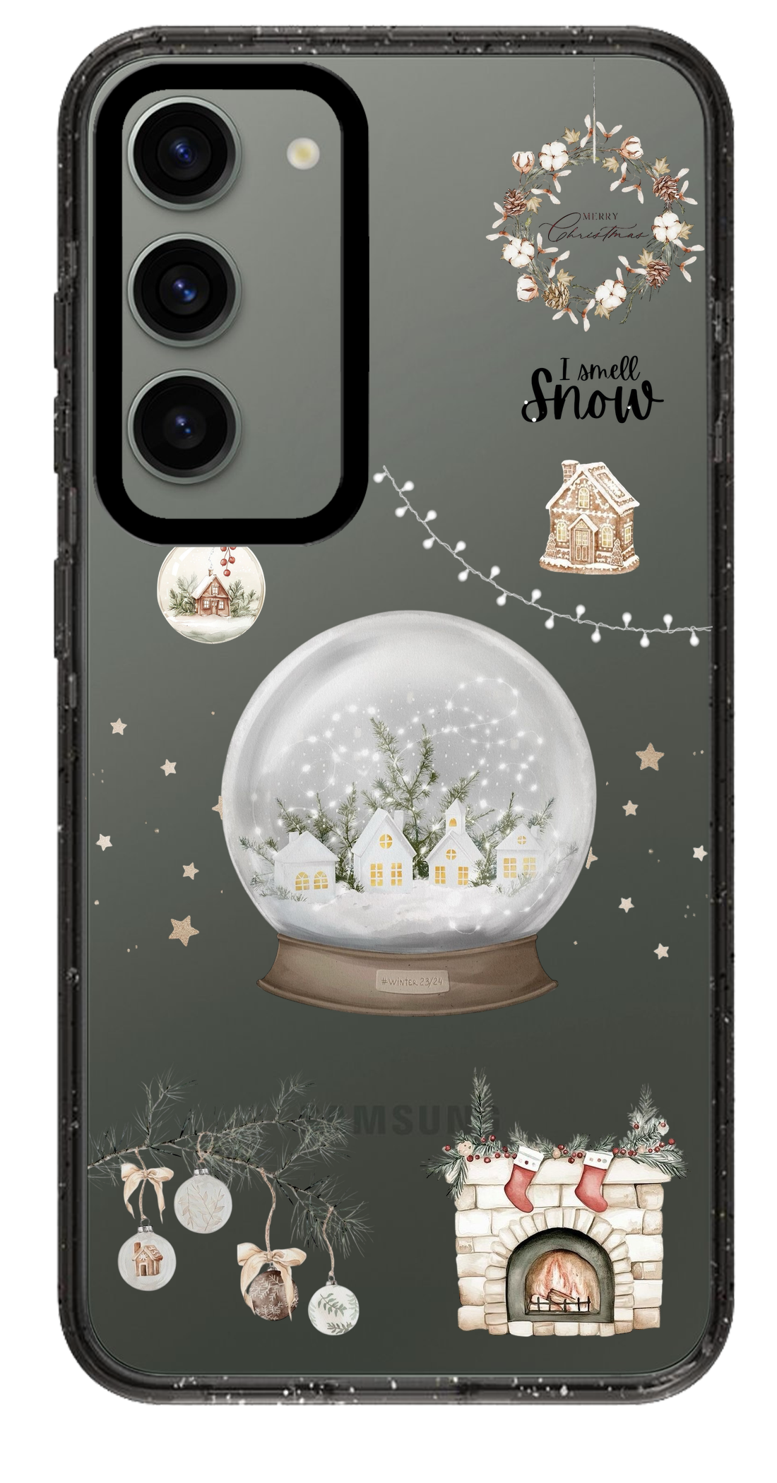 PixVoices rendered material preview - 1588 - Clear Black Samsung Case