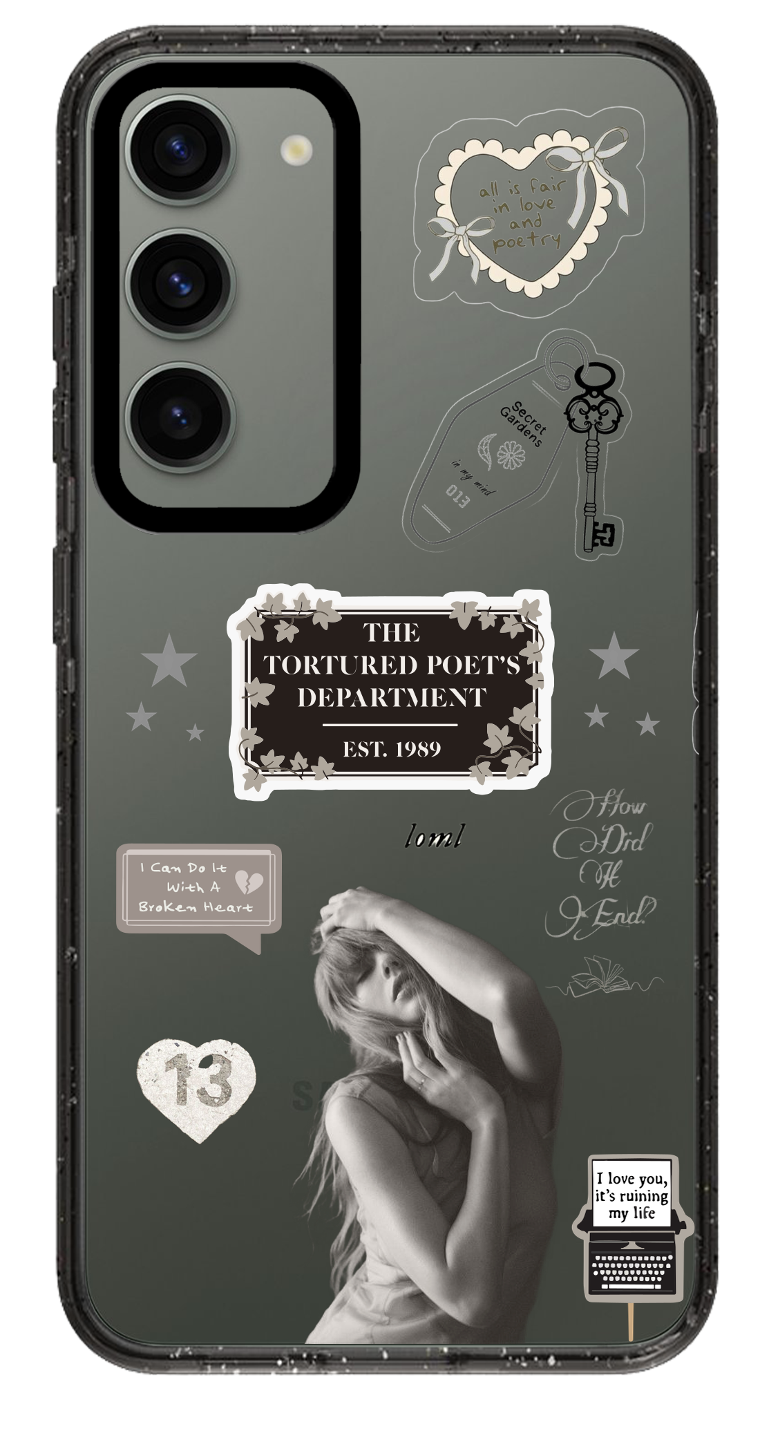 PixVoices rendered material preview - 1336 - Clear Black Samsung Case