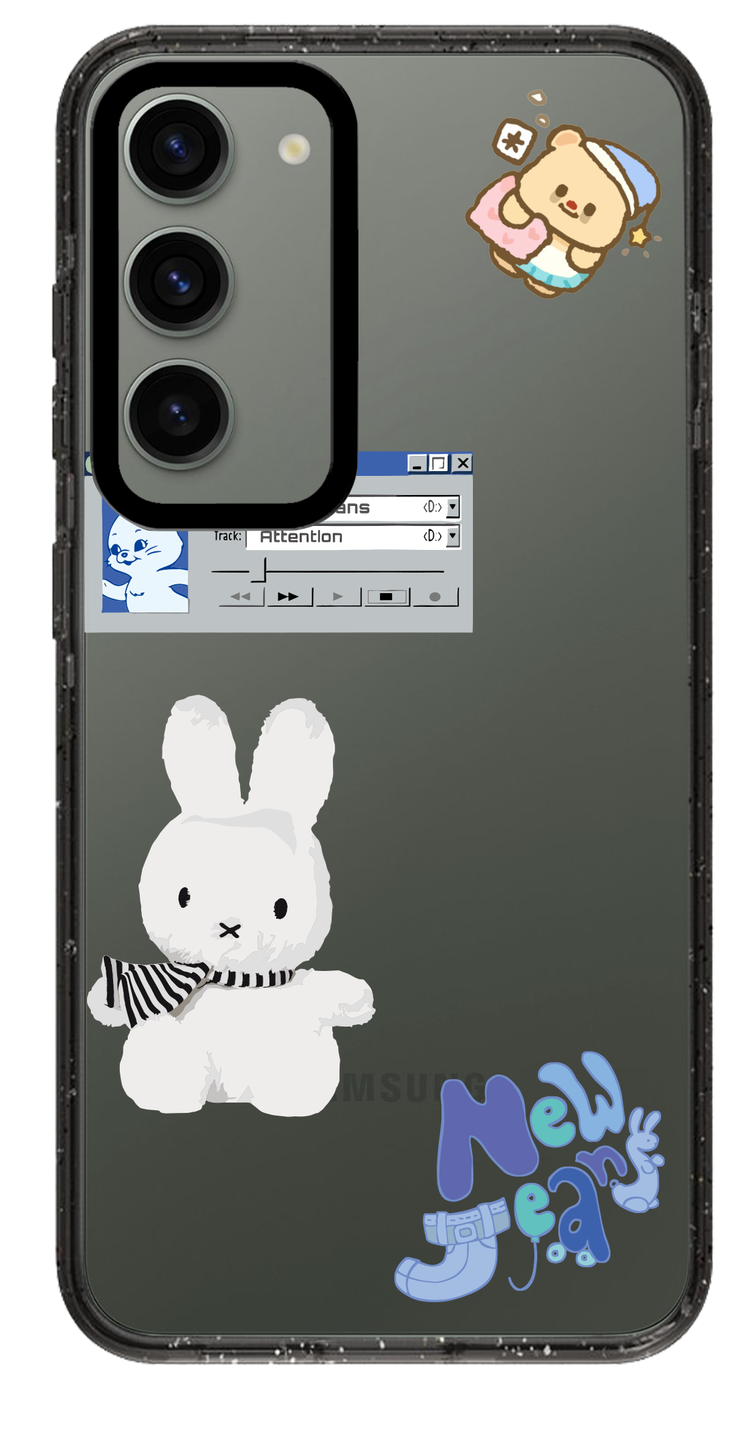 PixVoices rendered material preview - 5229 - Clear Black Samsung Case