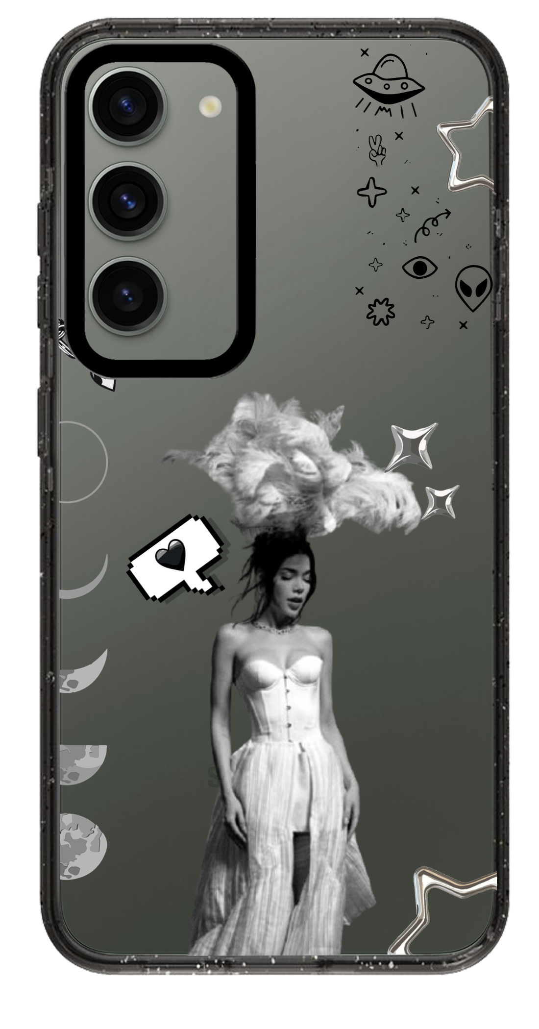 PixVoices rendered material preview - 5447 - Clear Black Samsung Case