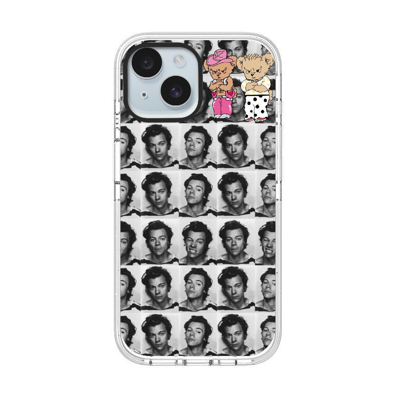 monochrome bear collage editable Pixvoices phone case design template