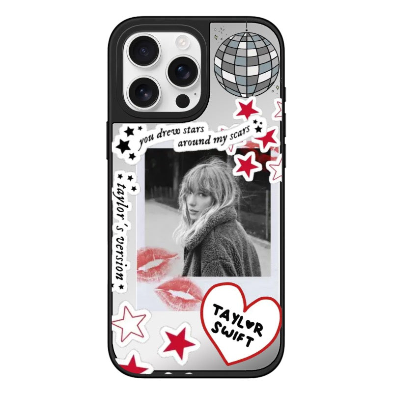 Handyhülle iPhone 16 Pro Max-MagSafe Mirror Case (Silber auf Schwarz)