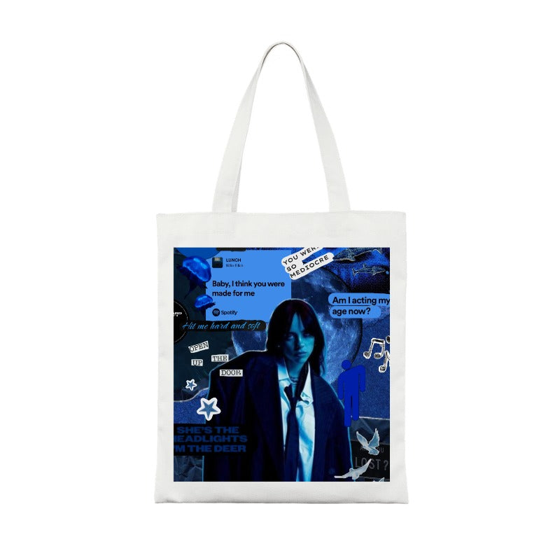 Billie blue lyric editable Pixvoices tote bag design template