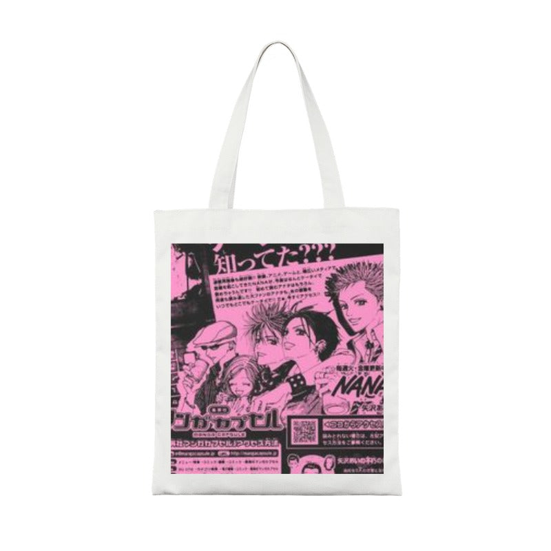 NANA Manga Tote Bag Retro Pink Punk Comic Style Template editable Pixvoices design template