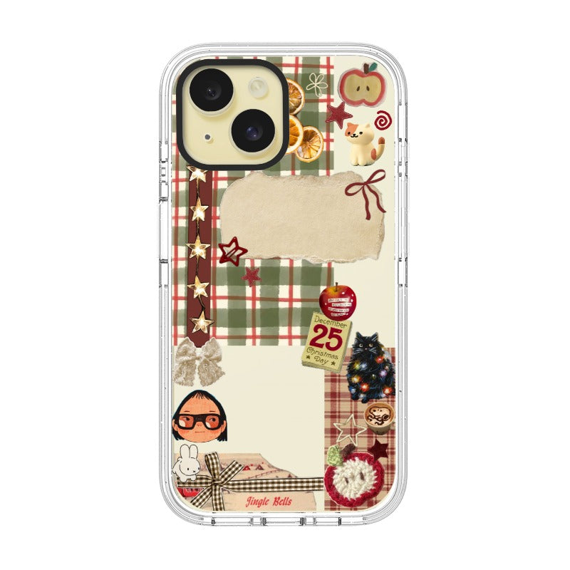 Phone Case Christmas Scrapbook Collage Vintage Winter editable Pixvoices design template