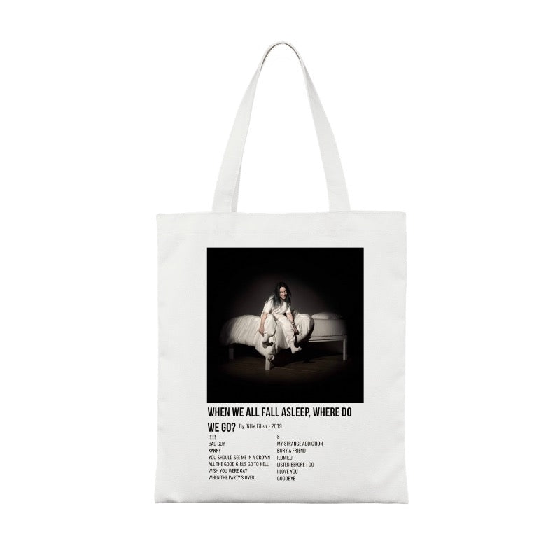 Billie dark pop editable Pixvoices tote bag design template
