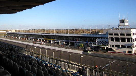 Main grandstand and paddock at Circuit Zandvoort in the Netherlands
