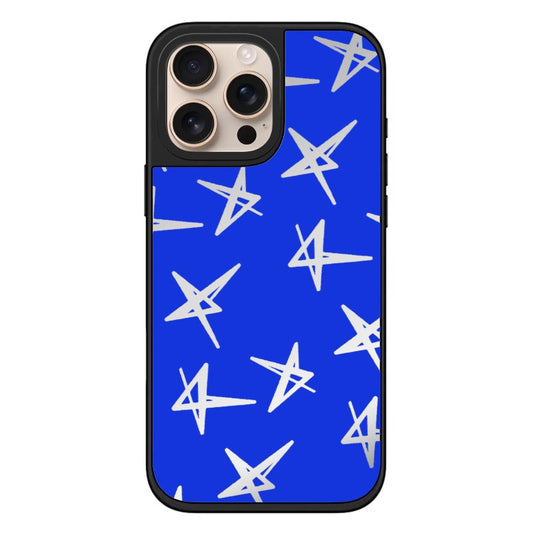 Pixvoices blue and white hand-drawn star pattern editable phone case template