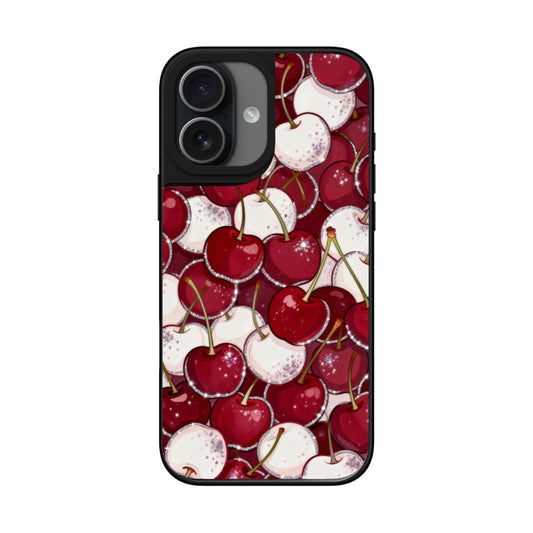 Red White Cherry Phone Case Fruit Pattern Design editable Pixvoices design template