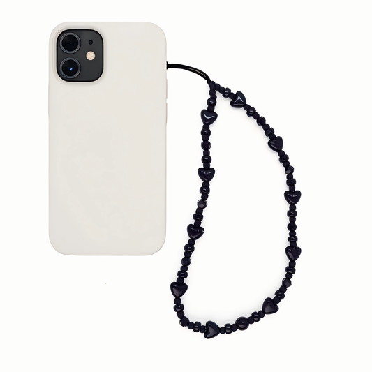 Midnight Hearts – Beaded Phone Charm