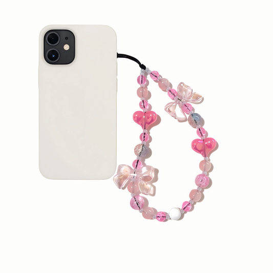 Strawberry Kiss – Bow & Heart Phone Charm