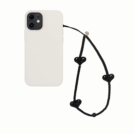 Void Love – All-Black Heart Phone Strap