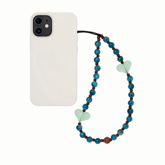 Forest Mint – Green Heart Beaded Strap🌿